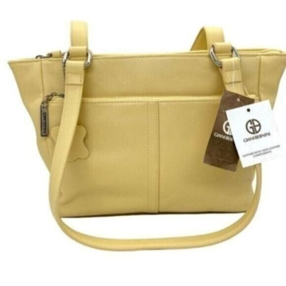 Giani Bernini Nappa Classic Leather Butter Yellow Womens Shoulder Bag